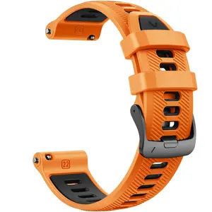 Eraysun Smart Watch Bands Dual Colors Quick Release Silicone Watch Straps For Garmin Forerunner 965 Sport Band