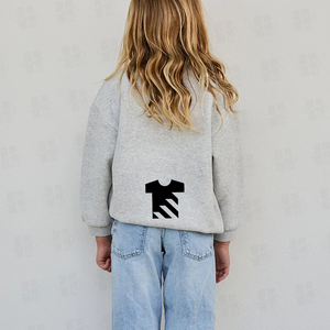 Sweat-shirts à col montant en coton molletonné pour enfants, coupe ample, broderie personnalisée, vente en gros OEM pour jeunes - Product Image 4