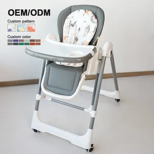 Multifunction Foldable Portable Luxury Adjustable Height Playing Dining Eating Baby Rocking High Chair With Wheels