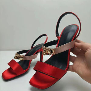 Scarpe donna moda estate tacco alto 2025 all'ingrosso pantofola Sexy per feste di matrimonio all'aperto punta aperta da sposa con tacchi sottili - Product Image 4