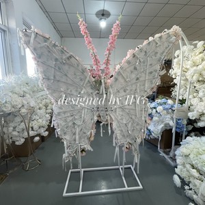 IFG 1.5x1.7m farfalla artificiale decorazioni <span class=keywords><strong>di</strong></span> nozze arco fiore sfondo rosa rosa per eventi - Product Image 3