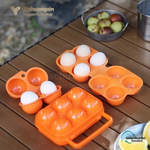 Plateau de rangement pour œufs en plastique orange avec 4 compartiments pour le camping et l'extérieur - Product Image 6