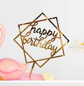 Decorazione per Torta di Compleanno in Acrilico, Topper Geometrico a Specchio per Feste di Compleanno - Product Image 1