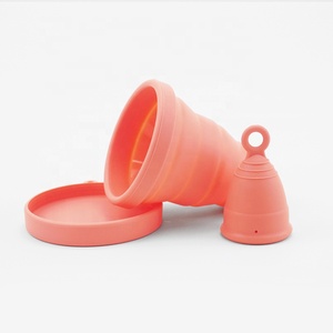 <span class=keywords><strong>Copa</strong></span> <span class=keywords><strong>Menstrual</strong></span> Reutilizable Rosa Durazno Libre de BPA con Estuche Esterilizador - Product Image 1