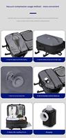 Sac à dos de voyage pour ordinateur portable en tissu Oxford imperméable avec logo personnalisé pour hommes, avec port USB, compression par vide et pompe intégrées