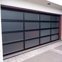Porte de garage sectionnelle moderne en verre trempé dépoli 9x8 9x7 16x7, porte de garage en plexiglas pour la maison