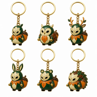 Porte-clés émaillé personnalisé Esprit de la Forêt d'Automne, plaqué or de qualité supérieure, motif feuille, masque et animal, souvenir pour cadeau et collection
