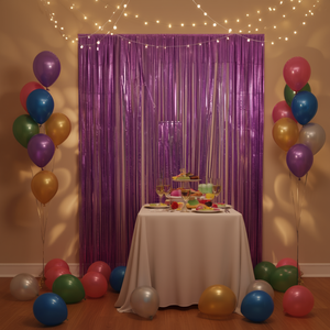 Pannello per tenda in plastica viola con tasca per asta da 12 pollici, decorazione traslucida per finestra del soggiorno, stile moderno - Product Image 2