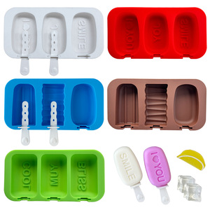 Molde de silicona combinado para helados con palabras inspiradoras 'I Love You Smile Yum', ecológico, para hacer paletas con palitos, ideal para fiestas - Product Image 6