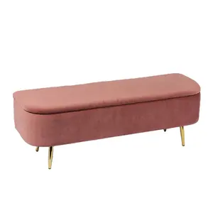 Wholesale cheapest price wooden frame velvet fabric upholstery tufted top storage bench