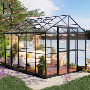 <span class=keywords><strong>Serre</strong></span> de jardin en acier galvanisé avec base en acier, verre trempé, cadre en aluminium et plaques de polycarbonate - Product Image 1