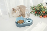Gamelle automatique anti-choc pour chats ou chiens, motif uni, en plastique, écologique, pour aliments pour animaux de compagnie