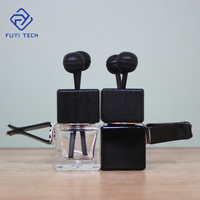 Botol parfum Ventilasi udara mobil Outlet otomatis, botol kaca penyebar minyak esensial 8ml kualitas tinggi dengan klip hitam