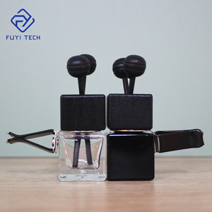 Botol parfum Ventilasi udara mobil Outlet otomatis, botol kaca penyebar minyak esensial 8ml kualitas tinggi dengan klip hitam - Product Image 1