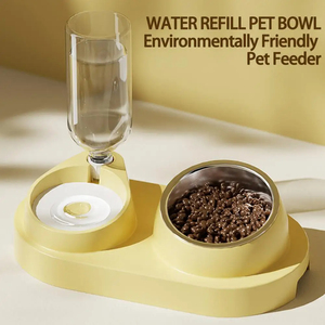 2合1倾斜自动重力猫狗喂食器饮水机套装宠物食物喂食器 - Product Image 3