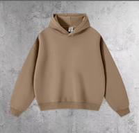 Sweat à capuche ample IKDEER personnalisé en coton épais 100 % sans cordon, avec logo sur mesure, pull molletonné surdimensionné
