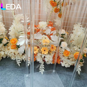 Centros de Mesa Decorativos para Bodas con Diseño Nuevo de LEDA, Soporte de Flores Acrílico Dorado para Bodas - Product Image 2