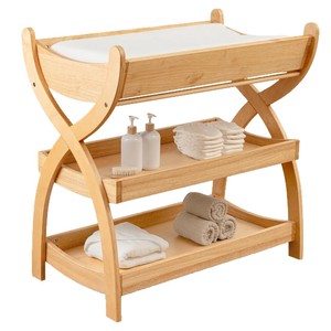 Table à langer multifonctionnelle en bois massif avec étagère de rangement pour bébés de 0 à 12 mois - Product Image 5