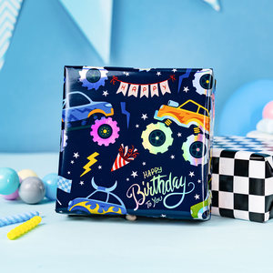 กระดาษบรรจุภัณฑ์ลายรถยนต์สีน้ำเงินเข้มแบบดั้งเดิม แกะสลักด้วยเลเซอร์ สำหรับวันเกิด - Product Image 5