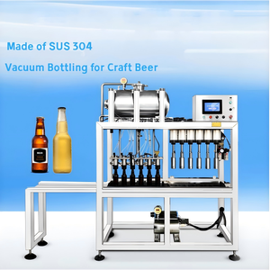 Machine de remplissage et de bouchage de bouteilles de bière artisanale semi-automatique en acier inoxydable CFC5 à 5 têtes avec bouchage sous vide - Product Image 1