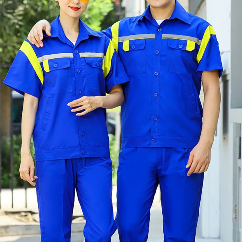 Roupas de segurança reflexivas para homens e mulheres, casaco de verão para mecânico, uniformes de trabalho, calças de trabalho personalizadas