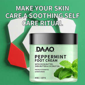 Crème hydratante intense pour les pieds à l'urée, menthe poivrée, beurre de karité, beurre de cacao, huile de coco – Réparation des talons fendillés, effet rafraîchissant, soin spa - Product Image 3