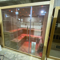 Sauna sec de luxe, Sauna infrarouge lointain et à vapeur humide en bois, Sauna d'occasion à vendre