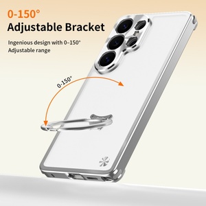 เคสหลังแบบด้านกึ่งโปร่งแสงสำหรับ Samsung S26 S25 Ultra พร้อมขาตั้งแม่เหล็ก กรอบอะลูมิเนียมอัลลอยด์ ป้องกันการกระแทก - Product Image 6