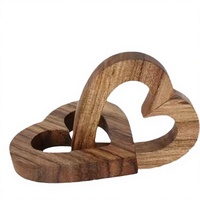 Nouvelle Décoration de Table Artisanale en Bois Double Cœur Style Luxe pour la Saint-Valentin et les Mariages – Qualité Supérieure