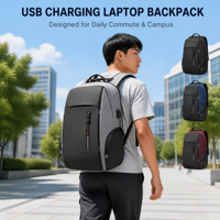 Mochila Antirrobo para Portátil con Puerto USB, Mochila de Viaje con Puerto USB, Reflectante, con Múltiples Bolsillos, para la Escuela, Trabajo, Uso Diario, Venta al por Mayor