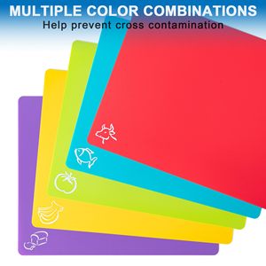 Linh hoạt nhựa thớt Board BPA miễn phí đang chặt bảng cho nhà bếp không trượt cắt Mat đang chặt khối cho thịt và rau quả - Product Image 4