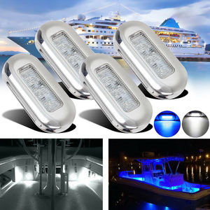 Luz de Marcador LED de 12V y 3 LED para Barco, Yate, Marina, Grande, Impermeable, Luz de Cortesía LED Azul Ámbar Fría, Luz de Señal de Giro para <span class=keywords><strong>Escaleras</strong></span> y Cubiertas - Product Image 2