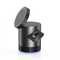 Meilleure vente 15W 3-en-1 Cube Station de charge sans fil Durable en alliage d'aluminium métal haute qualité Rotation 10W pour écouteurs
