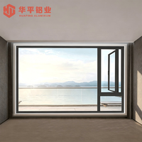 Ventana Abatible de Aluminio de Diseño Minimalista Moderno con Marco Limpio para Instalaciones Exteriores en Habitaciones de Hotel