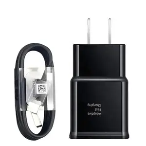 Chargeur rapide 2 en 1 pour Samsung Galaxy S8 S9 Note 9 s10 15w c3.0 Travel Mobile Phone USB Wall Charge avec câble de type c