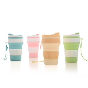 Silicone Collapsible <b>Water</b> <b>Bottle</b> Portable Travel Cup Food Grade Reusable With Strap For Outdoor Use - Product Image 2