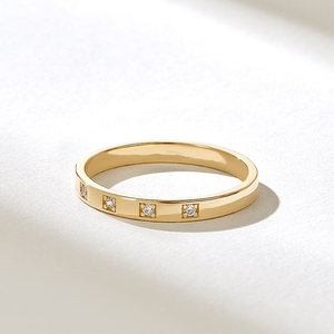 Lab Grown Diamond Gold Vintage for Certified Prong <b>Set</b> Unisex Wedding Band for Engagement Anniversary Bridal Gift Party Special - Product Image 1