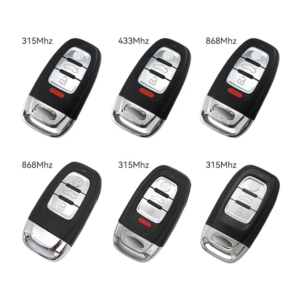 Großhandel für Audi 3-4 Tasten Auto Keyless Go 315MHz 433MHz 868MHz A8 A7 A5 A4 A4L Q5 HU66 Serie Smart Remote Card Key