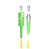 Câble de raccordement fibre optique Haina 1m (3ft) SC/APC Simplex FC/APC Simplex Monomode OS2 Riser OFNR 3.0mm à gaine serrée Jaune