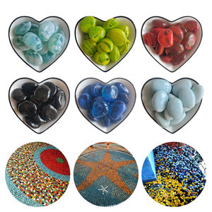 Blauwe Yuhua Steen Kleurrijke Glazen Kiezelsteen Regenboog Glazen Stenen voor Aquascaping Park Geplante Aquarium - Product Image 1