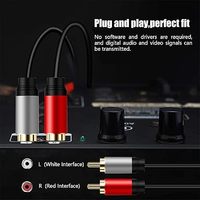 Câble audio haute fidélité 2RCA mâle-mâle avec connecteurs plaqués or 24 carats pour lecteurs DVD et enceintes