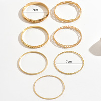 Ensemble de bracelets manchette Hiphop électroplaqués en alliage, multi-couches, à maille ouverte, à facettes, style européen et américain, best-seller