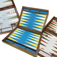 Jeu d'échecs de backgammon de 18 pouces pour enfants et adultes avec fermeture magnétique et incrustation en cuir