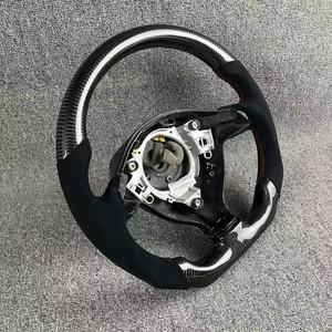 Volante Sportivo in Pelle e Fibra di Carbonio per Volkswagen T-Roc, Passat B8, <span class=keywords><strong>Polo</strong></span> MK6, ID.4, Atlas, Atlas Cross Sport - Product Image 1
