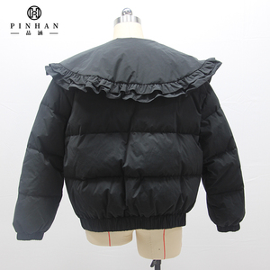 Ropa de invierno con cuello cuadrado de encaje para niña, abrigos de plumón con cierre de botones para <span class=keywords><strong>mujer</strong></span>, chaqueta acolchada de invierno acolchada de plumón de <span class=keywords><strong>ganso</strong></span> para <span class=keywords><strong>mujer</strong></span> - Product Image 4