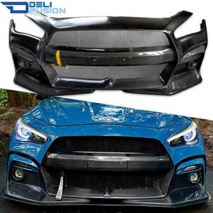 Parachoques Delantero de Fibra de Carbono Parcial Estilo R-Concept para Infiniti Q50 V37 Skyline 400r Kouki Bitz 2014-2022, Modificación Exterior - Product Image 1