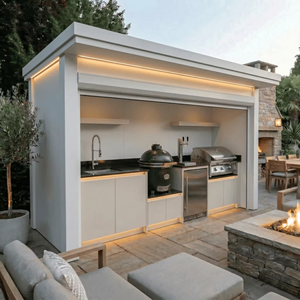 <span class=keywords><strong>Cucina</strong></span> Modulare da Esterno <span class=keywords><strong>in</strong></span> <span class=keywords><strong>Acciaio</strong></span> Inox con Barbecue, Fornello Laterale e Spazio di Stoccaggio per Patio - Product Image 1