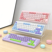 Baru Kustomisasi MK65 75% 67 Tombol RGB Mini Laptop Antarmuka USB Tipe-C Berkabel/Nirkabel BT 5.0 Anti-Ghosting UK Multi-bahasa