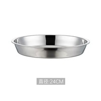 Assiette ronde en acier inoxydable 304, motif moderne, solide, pour bar, service, table basse, fête, usage domestique - Durable, qualité alimentaire