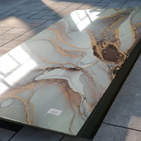 Panneau de décoration murale en feuille de marbre PVC brillant Panneau mural haut brillant pour la décoration intérieure